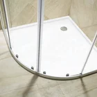 Free Standing 6-10mm Clear Tempered Glass Shower Enclosure, Frameless 2 Sided Hinged Glass Simple Shower Room Cabin