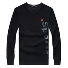 oversize printed round neck black casual t-shirt men in Autumn with long sleeve Men's Pullover