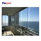 Household multi function new style crystal frameless sliding folding window as balcony glazing system