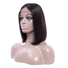 Short Bob Cut Wigs 100% Brazilian Human Hair Lace Front Wig For Black Women 8 10 12 14 Inch