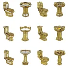 Royal style custom decorative bathroom luxury gold toilets