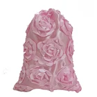 New decoration 3D rose flower pure color drawstring bag