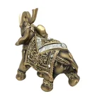 Brass Nautical Wholesale Home Decorative Animal Figurine Resin Gold Brass Elephant Statues