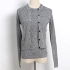Women grey knit sweater suit two piece sets with sleeveless vest