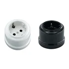 Electrical Vintage Retro Porcelain Schuko Socket White/black Germany Standard Electrical Ceramic Power Sockets Outlet