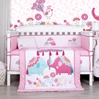 Logo Customization Bedding Set Totem Elephant Theme Crib Bedding Cot Set Cute Baby Bedding Set 100% Organic Cotton
