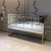 Antique living room golden mirrored furniture mirrored chest cabinet sideboard