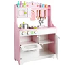 Children Pink Play set wooden kitchen pretend toy New Design Educational kids Wooden Cooking Toy Kids Kitchen Set