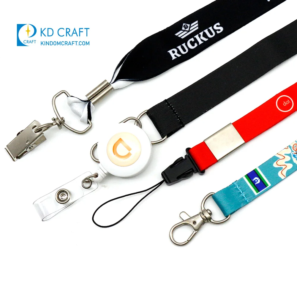Wholesale cheap custom thick dye sublimation printing badge reel customised lanyard with id card badge holder