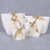 Large Size Gold Present Box For Pajamas Clothes Books Packaging Gold Handle Paper Box Bags Kraft Paper Gift Bag With Hand