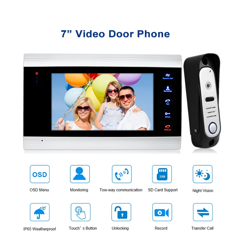 Bcom Cost Effective plastic 4 wired video door phone Basic set for villa use