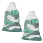 Heavy Duty Large Net Reusable Storage Mesh Wash Laundry Bag with Drawstring for Delicate and Washing Machine
