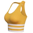 Sexy gathered striped sports underwear shockproof running yoga fitness bra