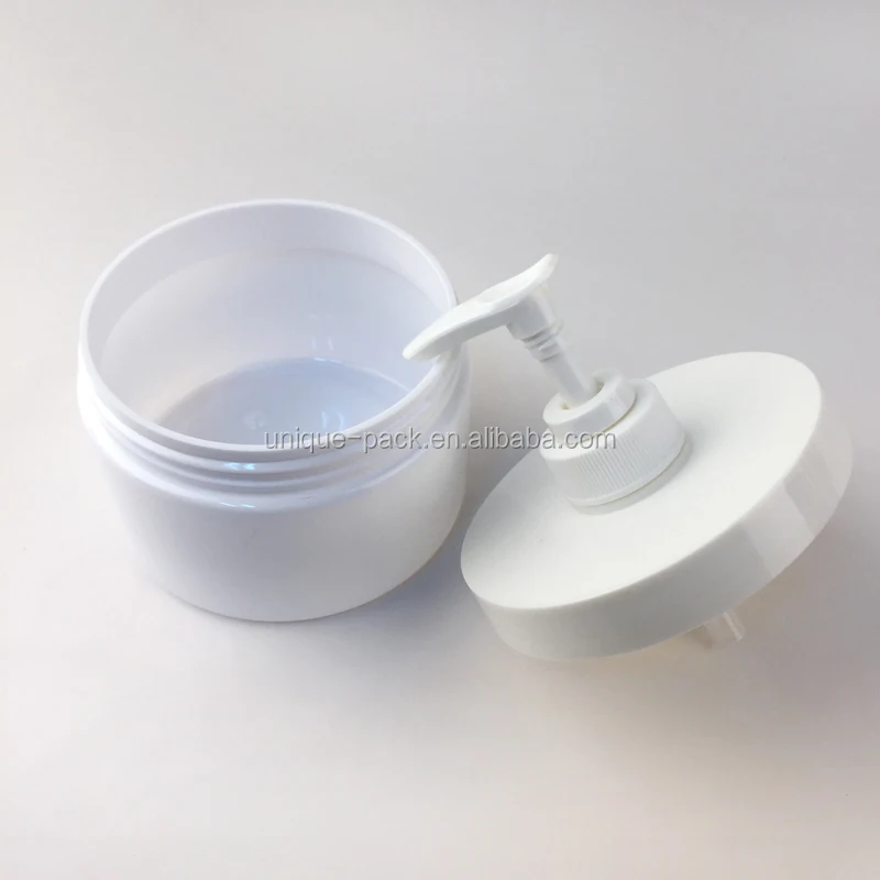 Round White PET Jar with lotion pump