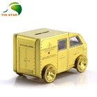 Hot Sale Glossy Lamination Car Shape Money Bank Gift Tin Can Container With Slot