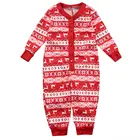 Printed Romper Baby Rompers Hot Sale Family Matching Long Sleeve Red Christmas Printed Pajamas Baby Romper