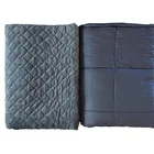Hot selling king queen twin size mink or fleece weighted blanket set with quilted cover