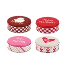 Christmas Valentine Decorative Gift Metal Storage Container Round Chocolate Cookie Candy PaintedTin Box Can
