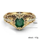 Emerald Green Zircon Diamond Ring Women Fashion Luxury Engagement Ring Jewelry