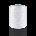 Raw White 100% Polyester Filament Yarn For Sewing Thread On Plastic Cone