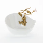 Eco-Friendly Bowl Ceramic with Copper Fruit Bowl Decorative Bowl Chinese Fruit Bowl