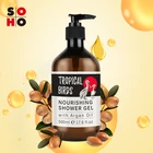 Luxury Private Label Natural Organic Argan Oil Bath and Body Works Shower Gel OEM Liquid Bath Soap Body Wash 500ml