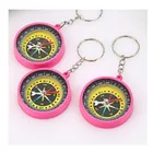cheap colorful plastic compass with keychain for promotion
