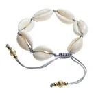 Handmade Fashion Beach Jewelry Bracelet , White Shell Charm Bead Braided Bracelet