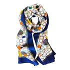 New Fashion Designer Oblong Scarves Popular Multi-colored Ring Lady Scarfs Pure Silk Print Scarf