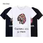 Short-sleeved 100% cotton men's OEM logo cotton T-shirt