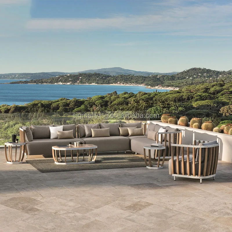 Garden sets teakwood outdoor sofa combination villa club hotel model room