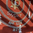 ICY MIAMI BAGUETTE CUSTOM LETTER CHARM NECKLACE/BRACELET CUBAN