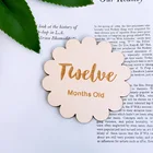 Wooden Plaques Laser Cut Wood Baby Months Flower Wooden Milestone Cards Plaques Laser Cut Circle Baby Monthly Milestone