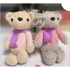 Low MOQ lovely animal plush toys ready in stock plush golden bear mouse key chain