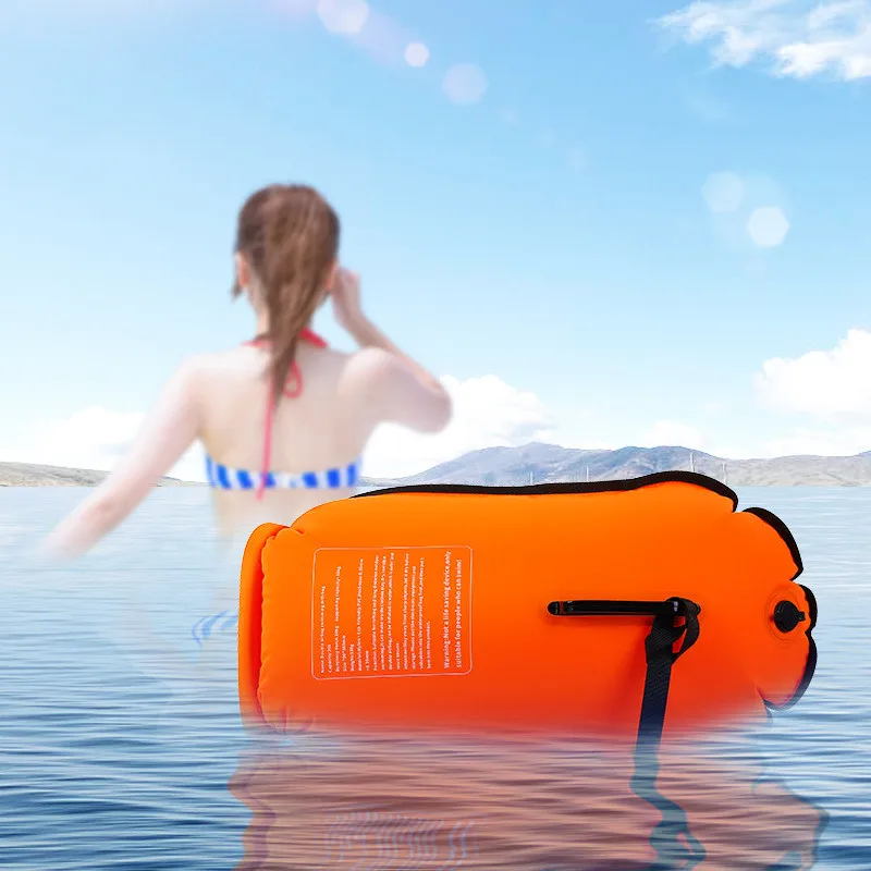 Safety Swimming Bag Swim Buoy Floats Waterproof Nylon cloth Inflatable