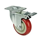 Polypropylene Castor And Wheel Threaded Stem Swivel Brake Polyurethane Castor Wheel