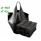 Compostable pla black garbage bags customized biodegradable rubbish bags
