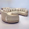 GEF Fashion arc-shaped multi-seat sofa for villa project interior luxury design new model microfiber leather cover living room