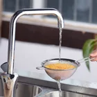 wholesale 3pcs set long handle stainless steel sifter sieve cooking flour fine mesh strainer