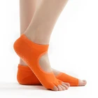 MEIKAN Wholesale Cotton Anti Slip Soft Silicone Sole Dance Sox Backless Half Toe Women Custom Non Slip Grip Yoga Socks
