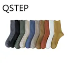 The new trend plain combed cotton socks for a mid-tube lady