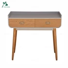 classic living room furniture design wood panel console table with two drawers