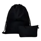 Drawstring Backpack 2 piece set Printed Durable Rucksack Gym Bag