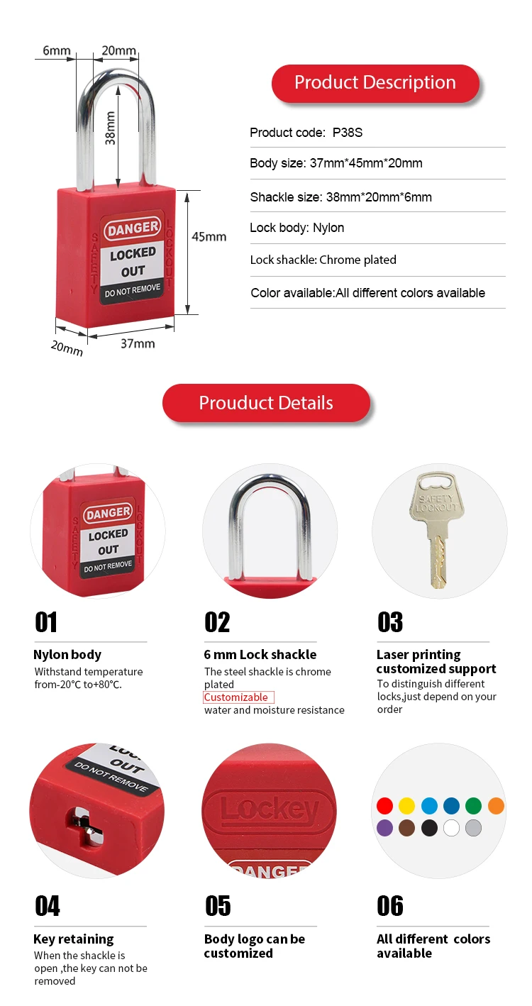 Ukuran Gembok Safety Padlock