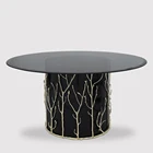 Luxury Wooden Console Table Living Room Furniture Sets Modern Hallway Tempered smoked glassTable BrassTables