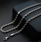 Fashionable stainless steel twist chain necklace for fashionable men and women