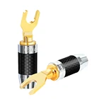 Professional factory different speaker connectors U types connections copper wire spade plug