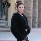 Genuine Ostrich Feather Fur jacket Turkey Fur Coat Fashion Outerwear Multi Colors