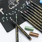 Graffiti painting wine glass plate 10 color new permanent brush metallic marker pens
