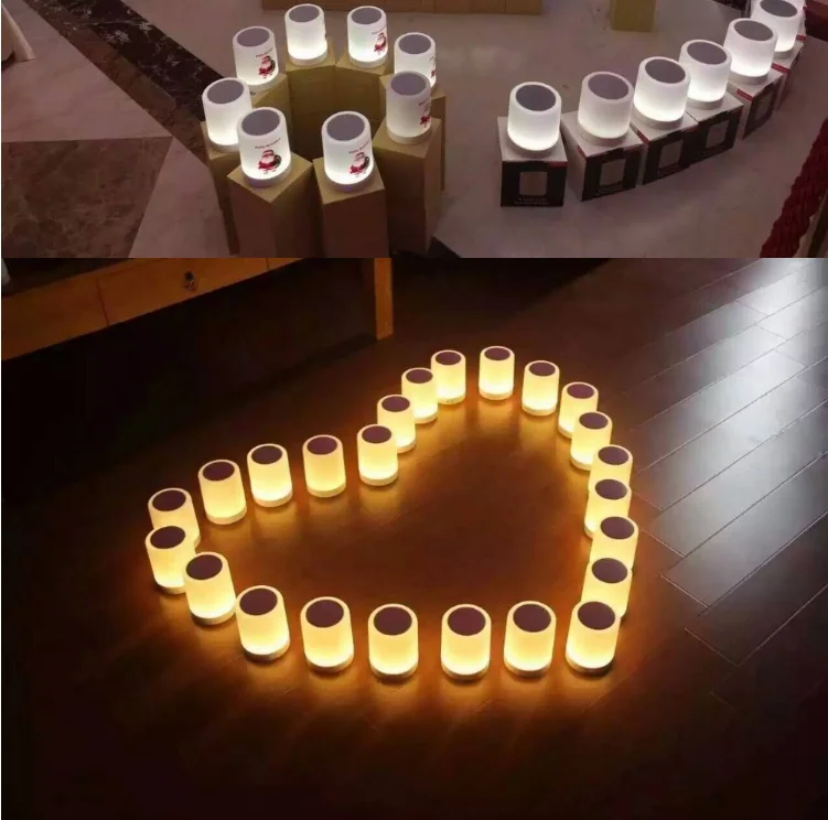 USB Rechargeable Built-in Battery 1800mAH RGB Smart Touch Control Mini Portable Table LED Night Lights